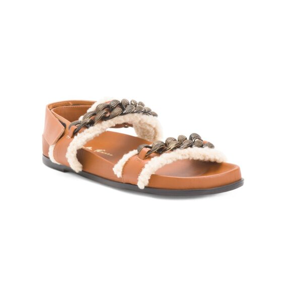PAULA TORRES Caramel Handmade In Brazil Leather Parma Flats - Picture 1 of 2